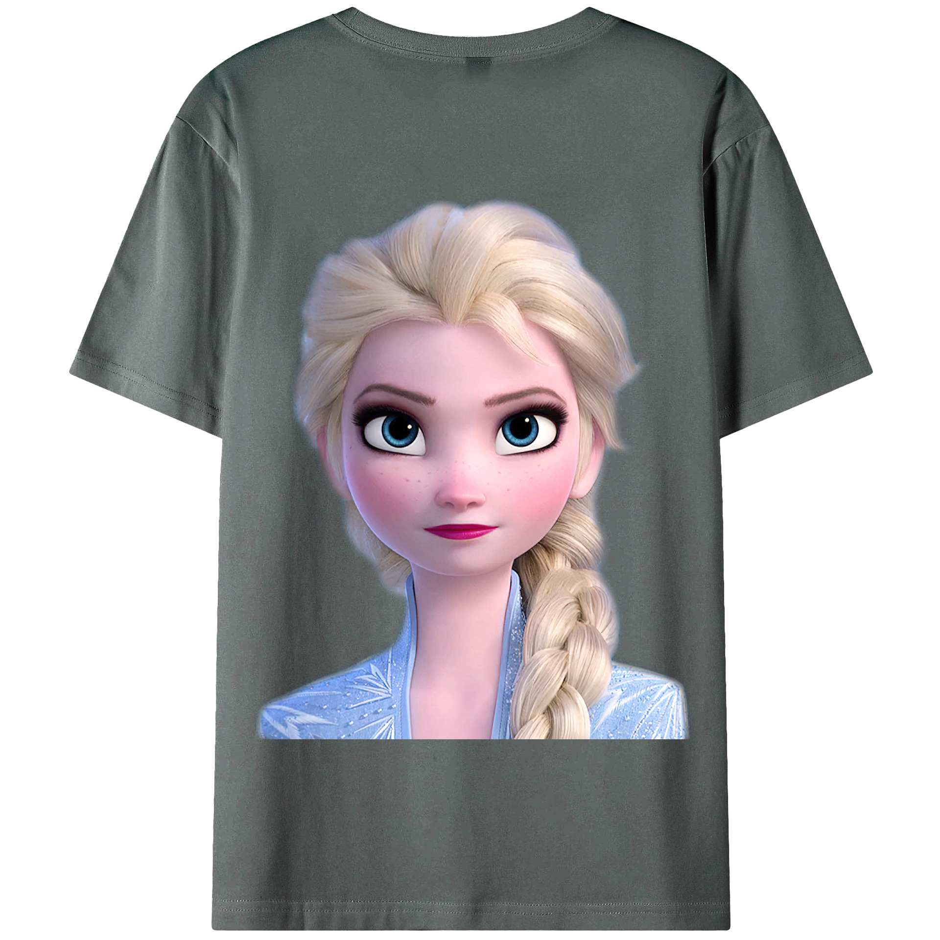 （画像用） アナと雪の女王 アンナ エルサ Frozen Anna Elsa 綿100％半袖Tシャツ（背面プリント）